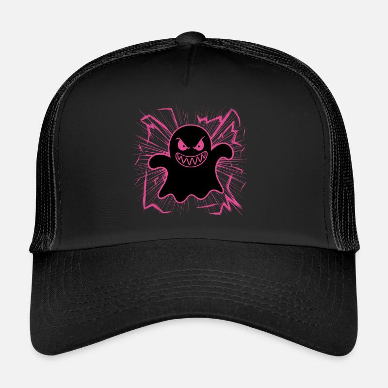 Ghost Halloween Ghosts Creepy Motif Trucker Cap