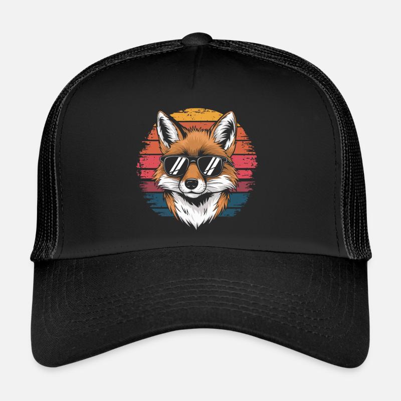 Fuchs mit Sonnenbrille vintage Trucker Cap