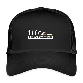 Party Evolution Beer Drunk Booze Intoxication - Trucker Cap - black/black - Front
