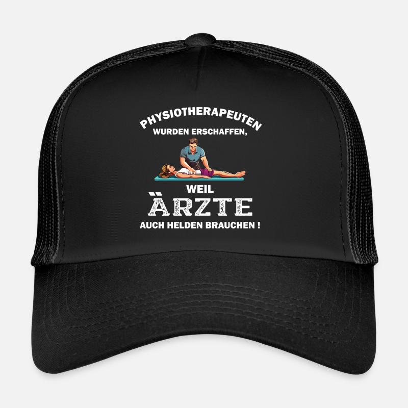 Physiotherapeut Geschenk Physio Physiotherapie - Trucker Cap - Schwarz/Schwarz