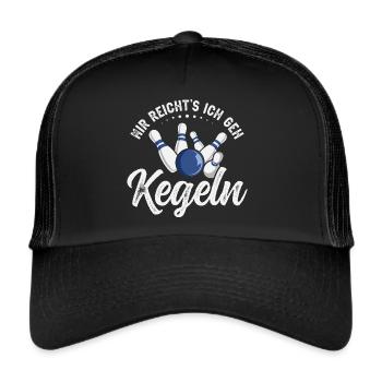 Kegeln Kegler Kegel Kegelclub Kegeltour - Trucker Cap - Schwarz/Schwarz - Vorne