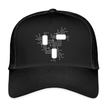 electrician electrical electronics occupation voltage CPU - Trucker Cap - black/black - Front