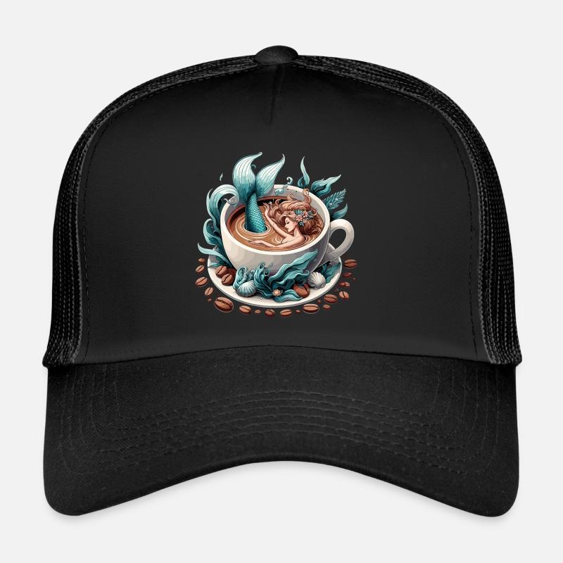 Meerjungfrau Nixe badet in Kaffee Geschenk Trucker Cap
