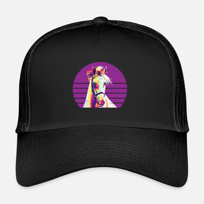 Polygone Cheval Motif Cheval Motif Rétro Vintage Casquette trucker 