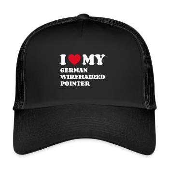 J’adore mon braque allemand à poil dur Hundebesitzer - Casquette trucker  - noir/noir - Devant