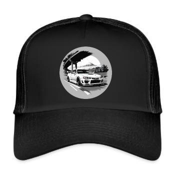 JDM Sportcar Tuning Driftcar Car Gift PS - Trucker Cap - black/black - Front