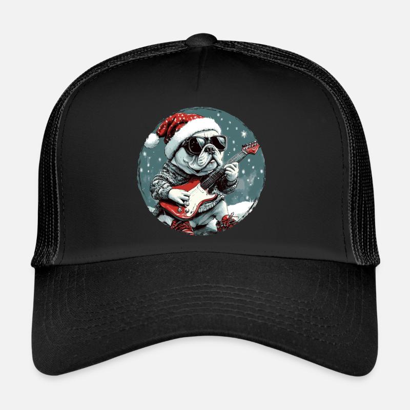 Bouledogue Français Chien Noël Rocker Git Casquette trucker 
