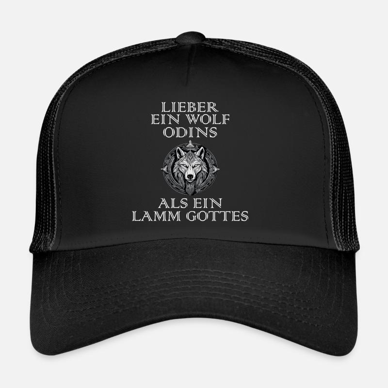 Walhalla Wolf Wölfe Odins Runen Nordischer Kompass Trucker Cap