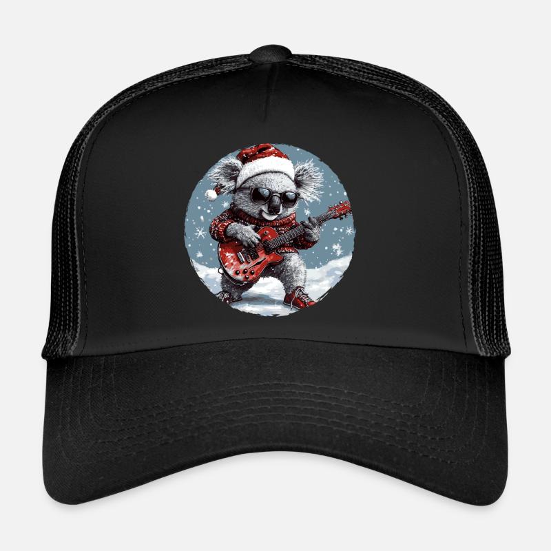 Koala Christmas Rocker Guitar Trucker Cap