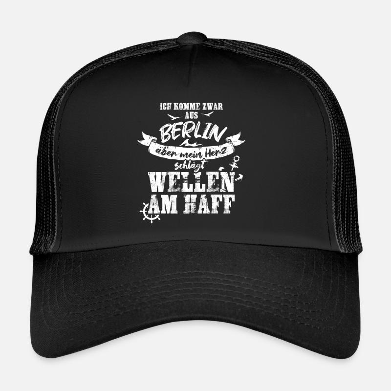 Berlin – Wellen am Haff - Trucker Cap - Schwarz/Schwarz