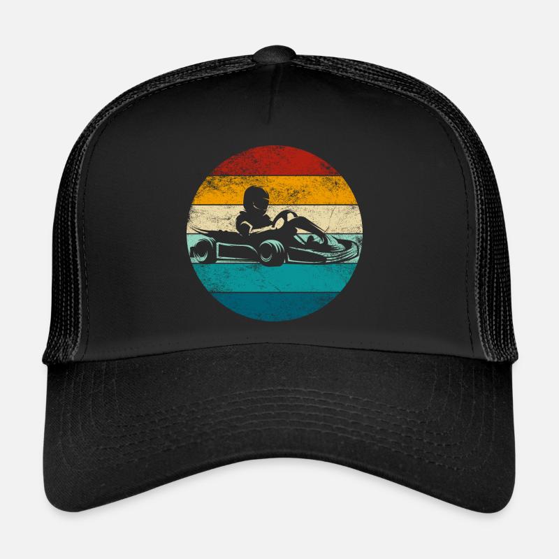 Go Kart Retro Vintage Go-Kart Trucker Cap