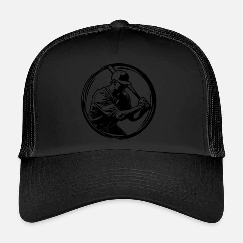Baseball Mann Silhouette Trucker Cap
