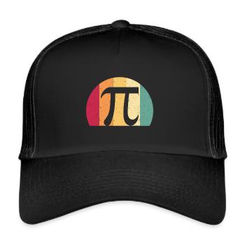 Pi Retro Vintage Math Teacher Mathematician - Trucker Cap - black/black - Front