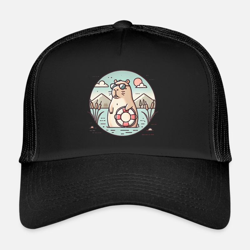 Chill Capybara Beach Vibes Design Trucker Cap