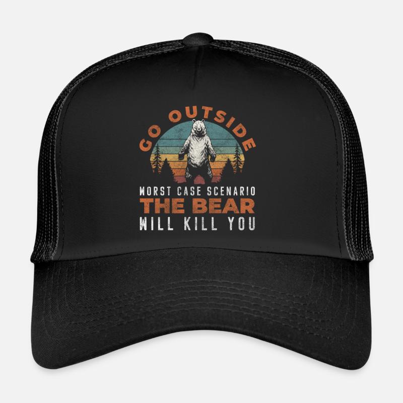 Danger du grizzli Casquette trucker 