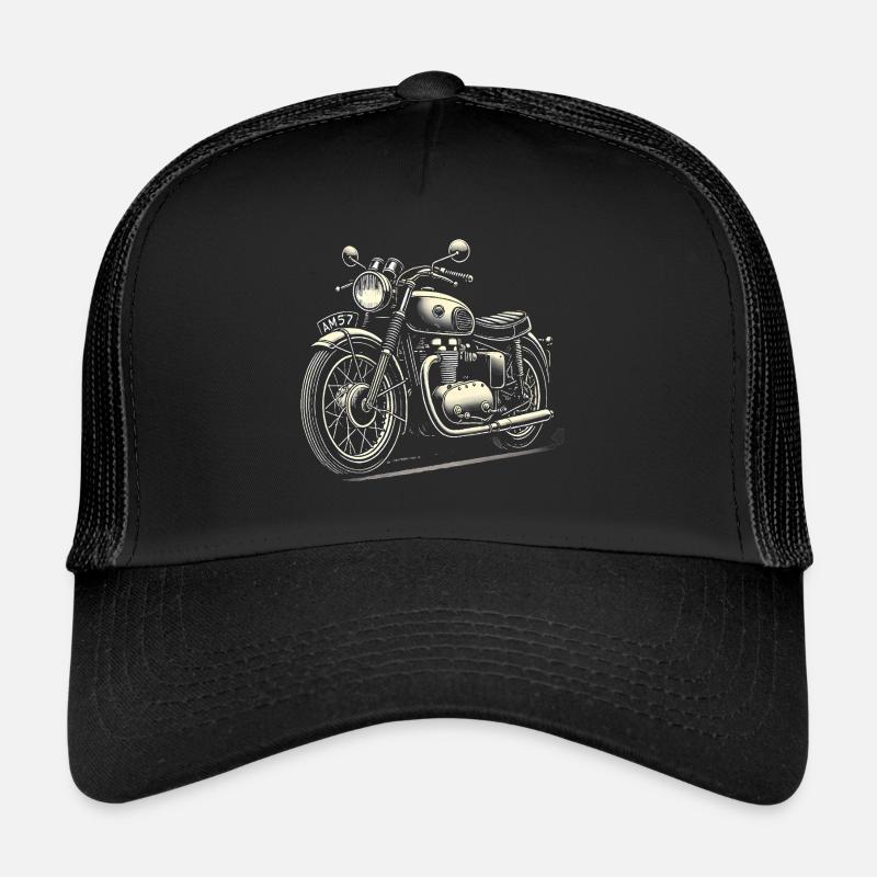 Vintage Classic Motorcycle Illustration Trucker Cap