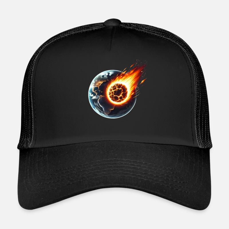 Fiery Asteroid Impact on Earth Trucker Cap