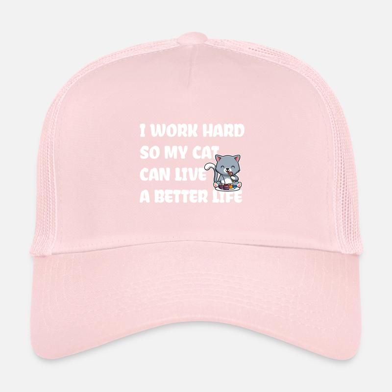 Je travaille dur pour mon chat Casquette trucker 