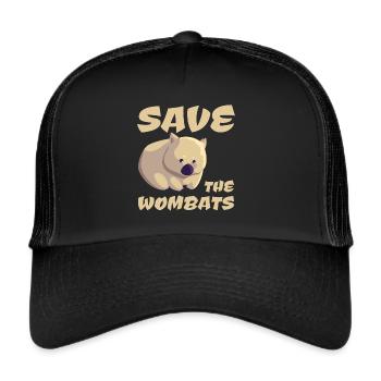 Save the Wombats - Trucker Cap - black/black - Front