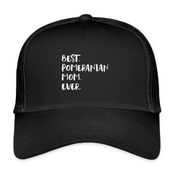 Zwergspitz Pommersche Pomeranian - Trucker Cap - Schwarz/Schwarz - Vorne