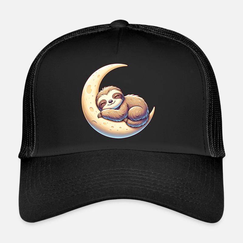 Relaxed sloth dream on moon swing Trucker Cap