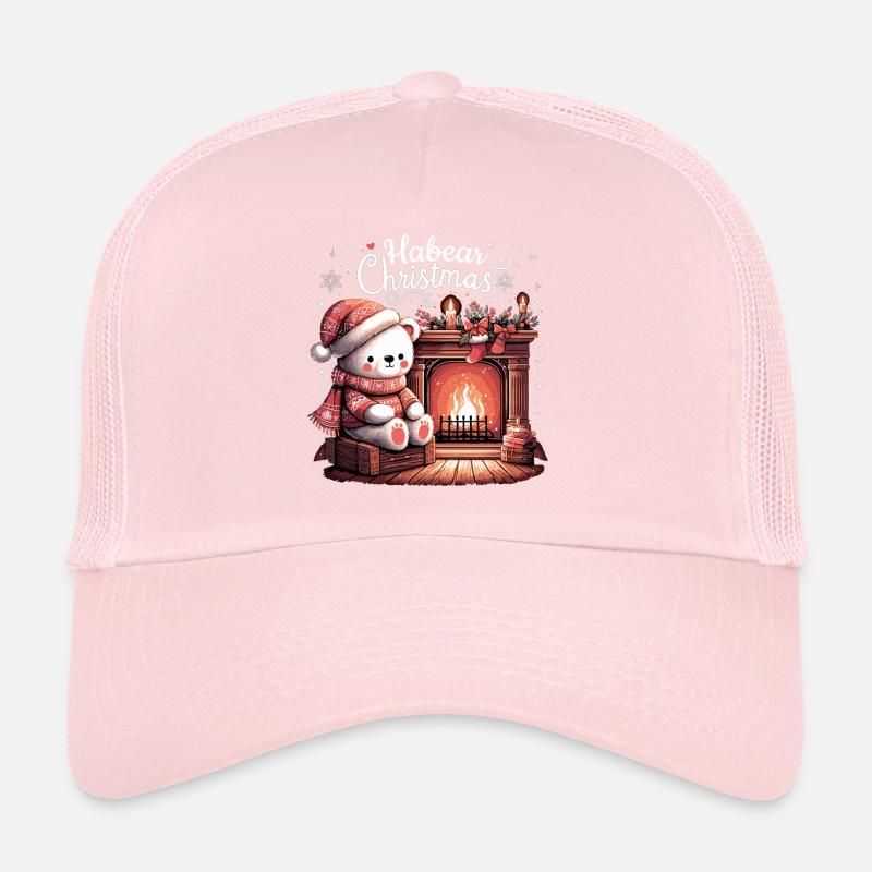 Eisbär Bär Weihnachten Kamin Geschenk Trucker Cap