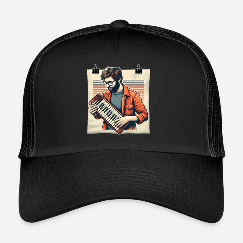 Melodica Player Retro Kunstdesign Trucker Cap