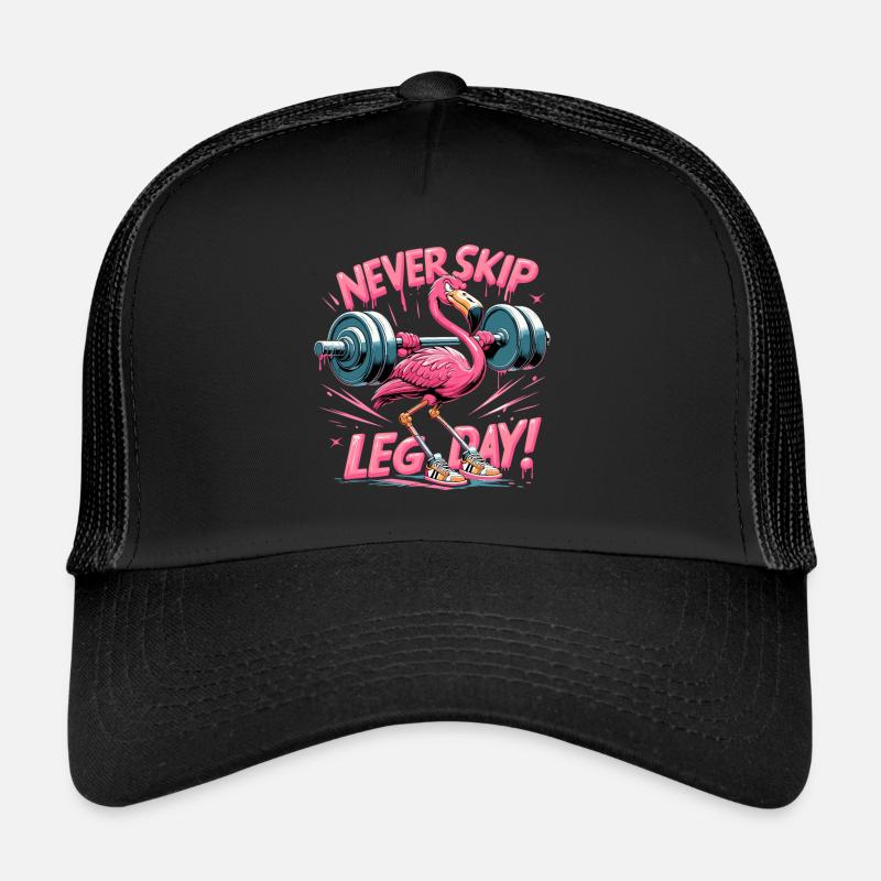 Leg Day Flamingo Beintraining witzig Gym Geschenk Trucker Cap