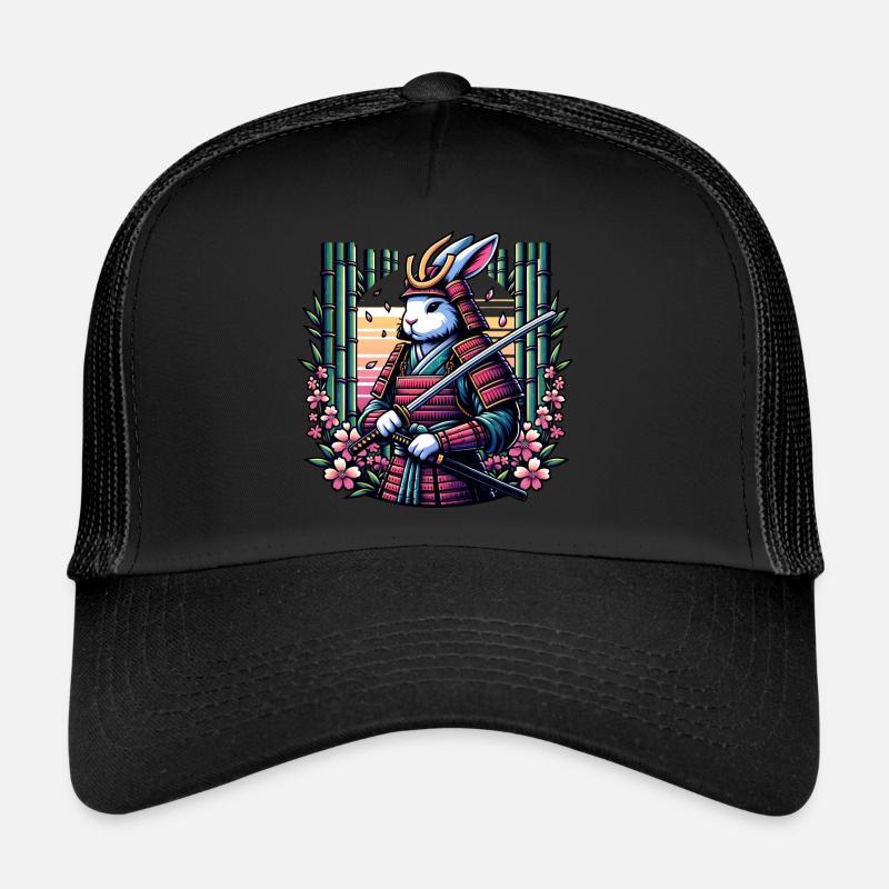 Samurai rabbit in bamboo forest Trucker Cap