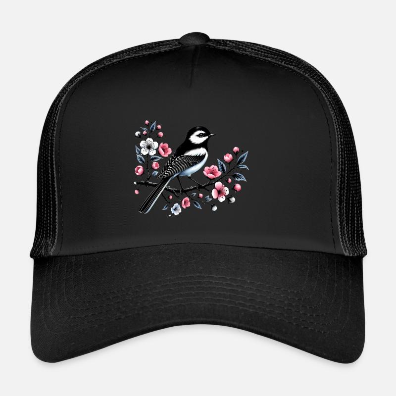 Chicadee auf blühendem Ast Design Trucker Cap
