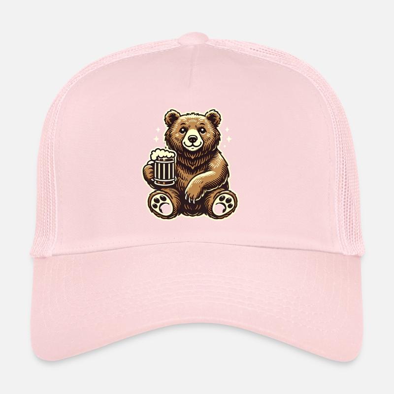 Bière drôleConception de dessin animé d’ours aimant Casquette trucker 