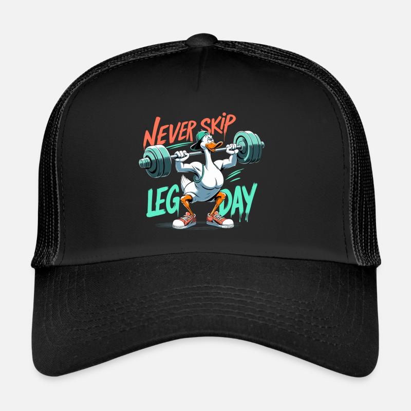 Leg Day Gans Beintraining witzig Gym Geschenk Trucker Cap