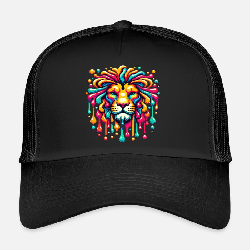 Lion psychédélique aux couleurs vibrantes Casquette trucker 