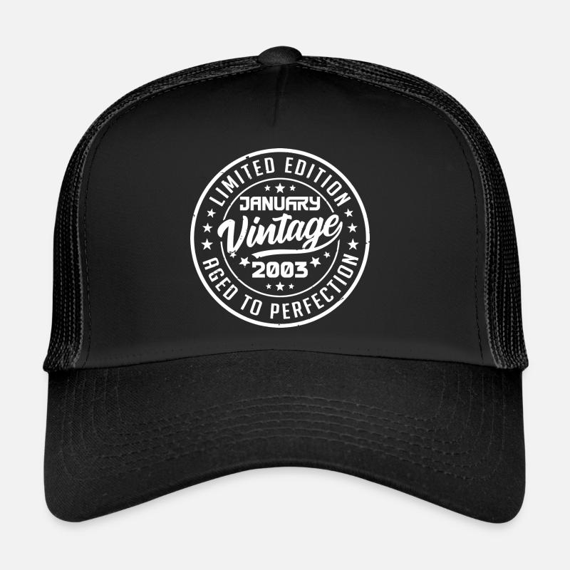 Né en Janvier 2003 Anniversaire Rétro Janvier 2003 Casquette trucker 