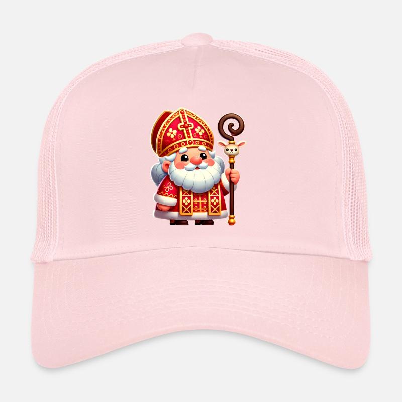 Festive Saint Nicholas Cartoon Design Trucker Cap