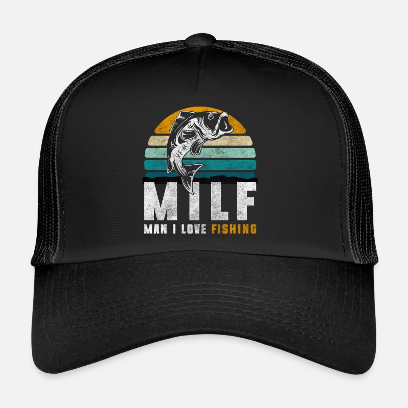 Pêche au brochet perche - Casquette trucker  - noir/noir