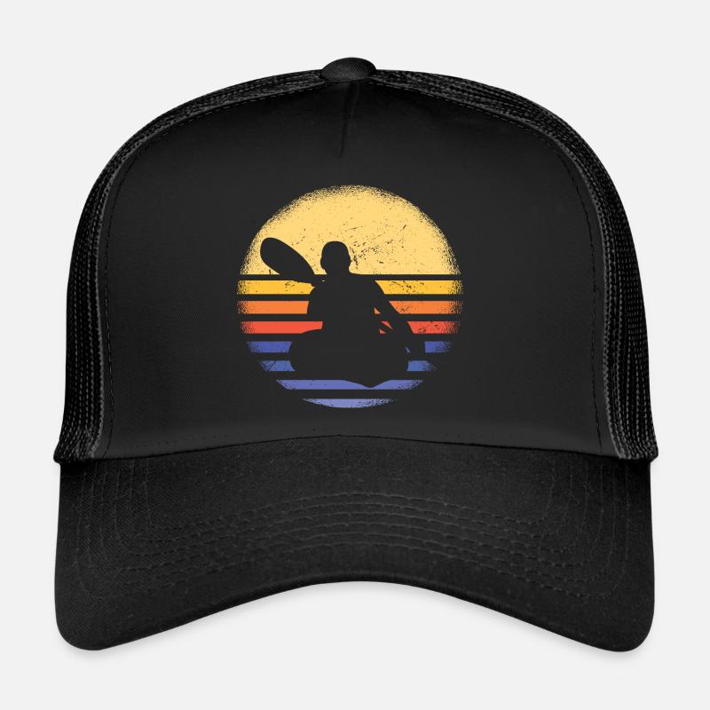 Kayaker Retro Sunset Kayaking Trucker Cap