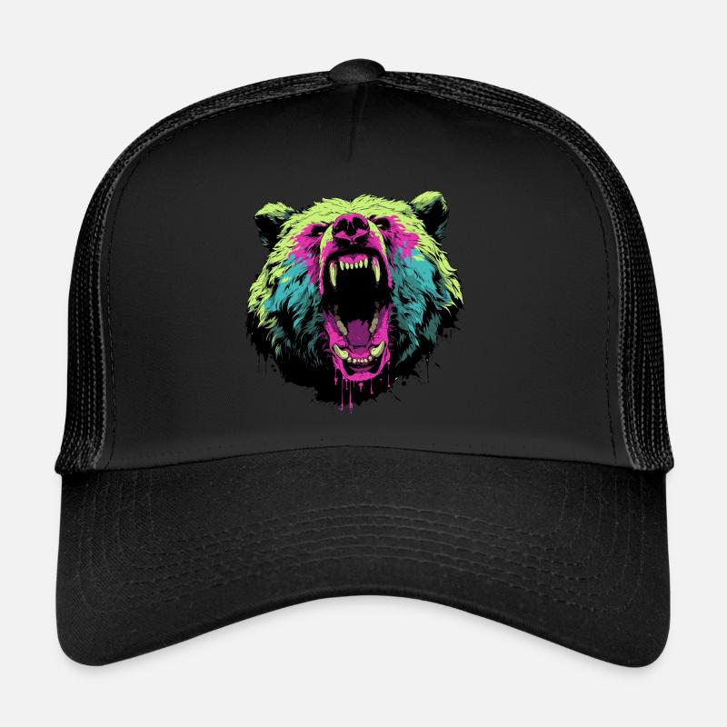 Furious bear in pop art style Trucker Cap