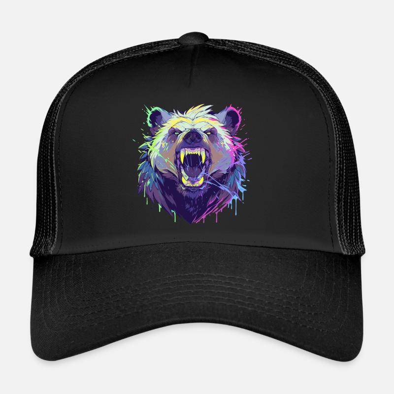 Brightly Colored Furious Bear Trucker Cap