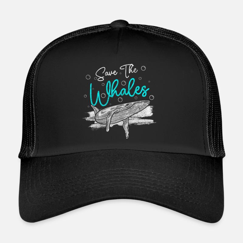 Whale Sea Creatures Lake Trucker Cap