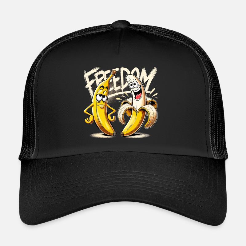 Freiheit Banane Geschenk - Trucker Cap - Schwarz/Schwarz