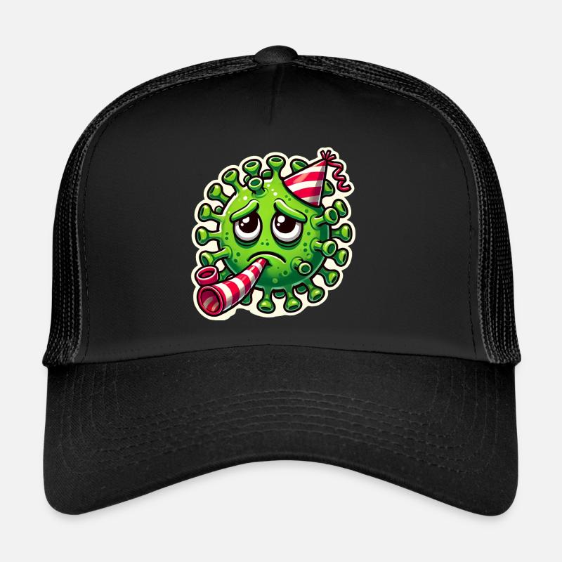 Conception d’autocollant de fête de germe triste Casquette trucker 