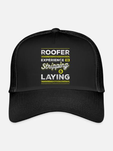 carpenter roofs house builder hammer - Trucker Cap - black/black - Front