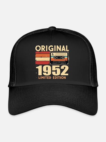 Anniversaire 1952 - Légendaire depuis 1952 Cadeau 1952 - Casquette trucker  - noir/noir - Devant