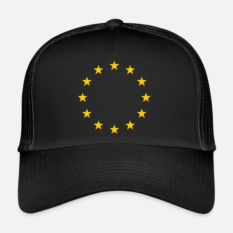 Eu flagge - Trucker Cap - Schwarz/Schwarz