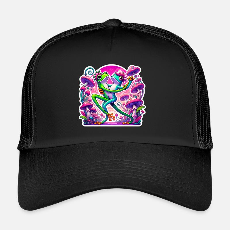 Grenouilles dansant sous les champignons Casquette trucker 