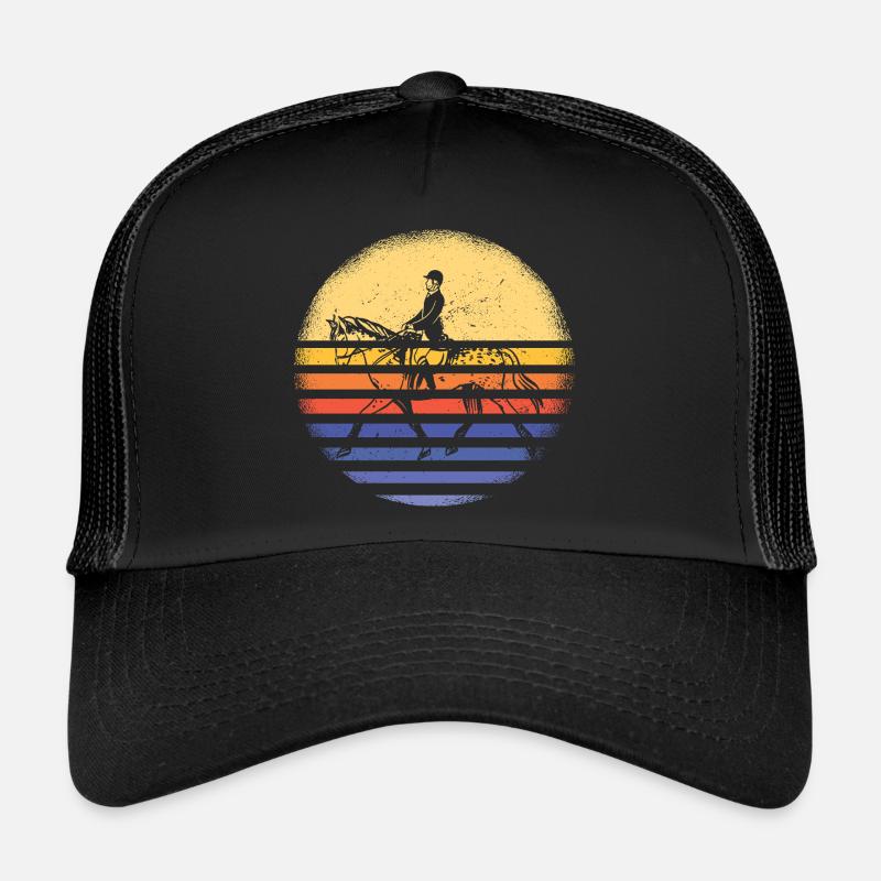 Jumper Retro Sunset Show Jumping Trucker Cap