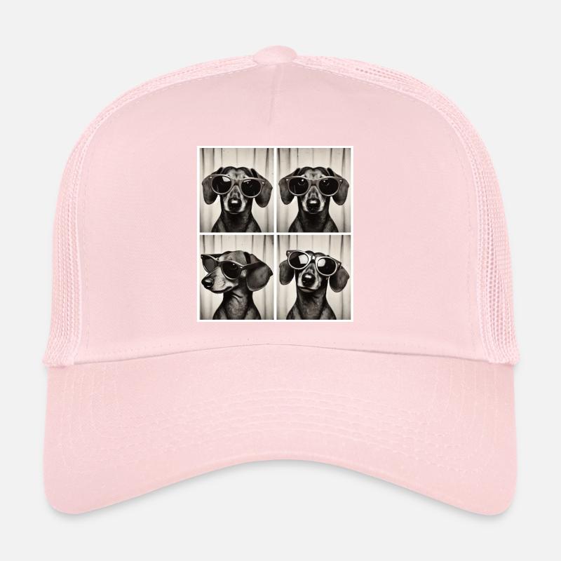 Photo box dachshund with sunglasses Trucker Cap