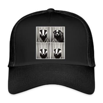 Vintage Photo Strip: Badger with Sunglasses - Trucker Cap - black/black - Front