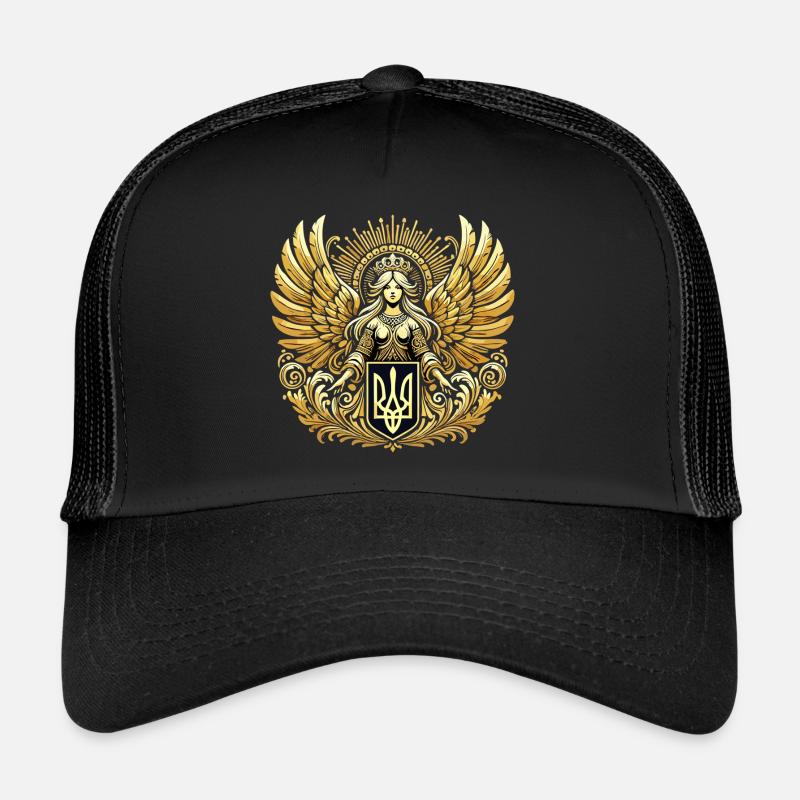 Ukraine Wappen Schutzengel Gold Geschenk Trucker Cap